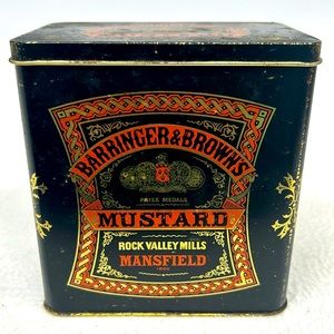 Vintage “Barringer &Brown’s” mustard’s tin with hinged lid  ENGLAND